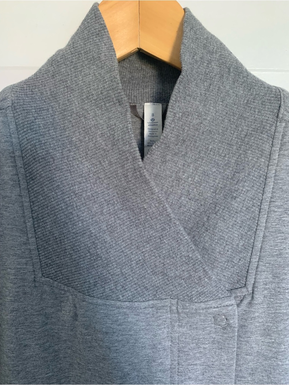 Lululemon Dark Grey French Terry Belle Wrap Sweater